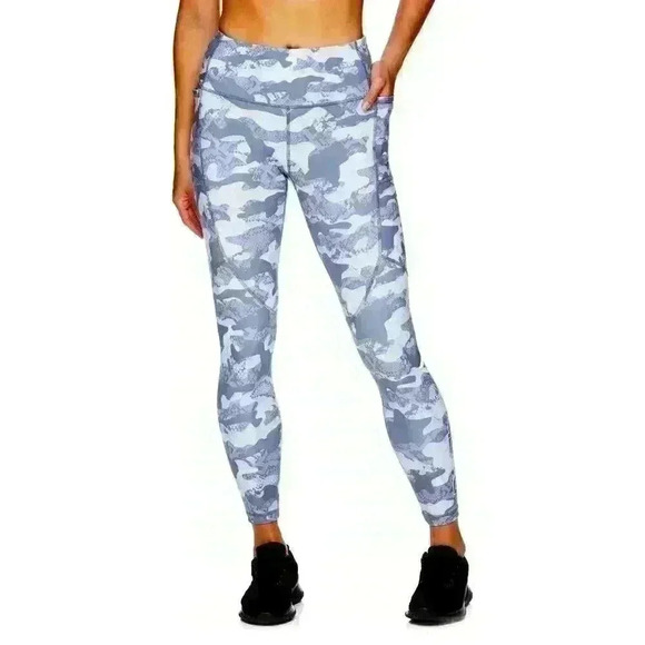 Reebok Pants - Reebok Womens XXXL High Rise Ankle Length Comfort Leggings with Pockets Silver